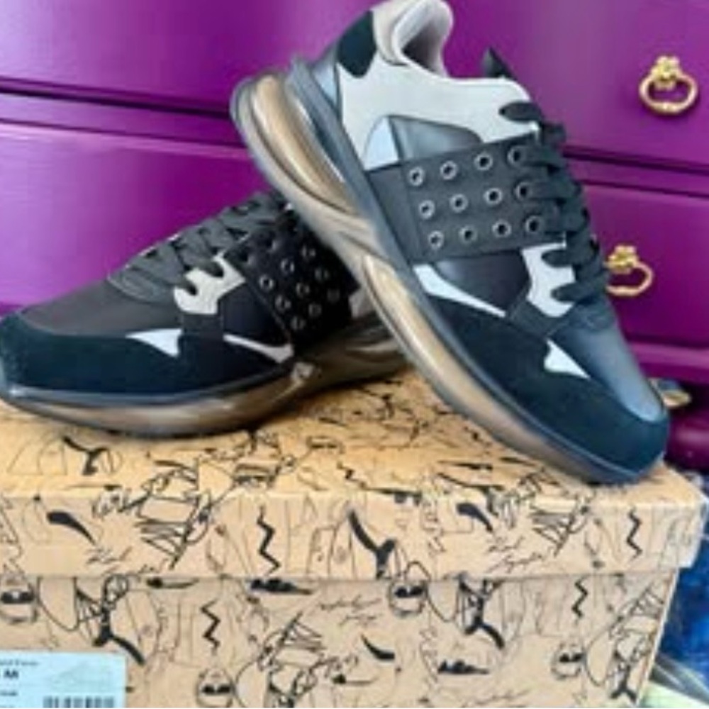 Karl Lagerfeld Black and Grey Sneakers